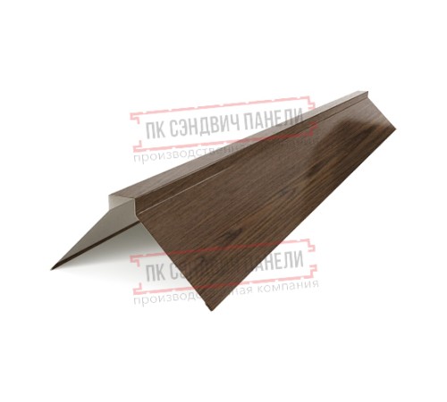 Планка конька плоского 150х150х2000 ECOSTEEL-МореныйДуб-0.5