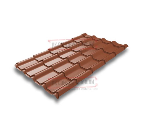 Металлочерепица Камея RAL8004 Drap-0.45