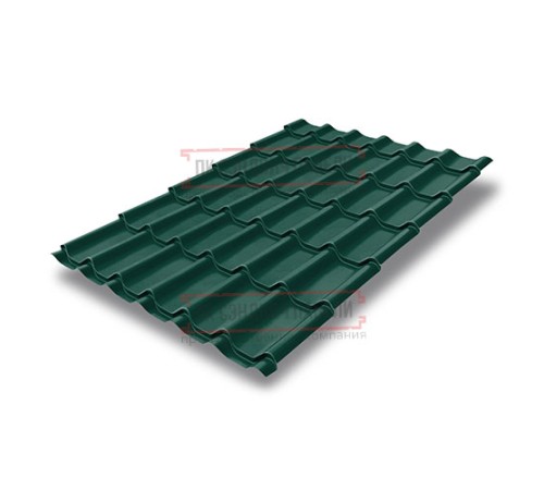 Металлочерепица классик плюс RAL6005 Velur20-0.5