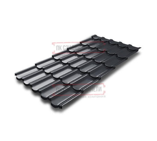 Металлочерепица Квинта плюс 3D RAL7024 Satin-0,5