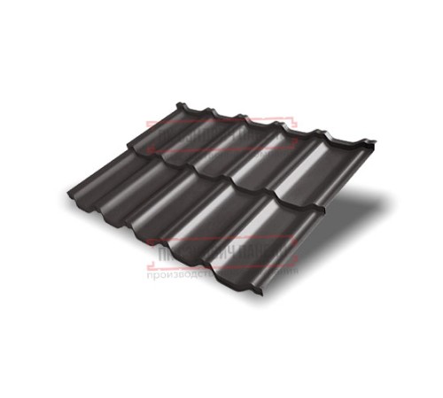 Металлочерепица модульная Квинта Uno 3D RR32 Quarzit lite-0,5