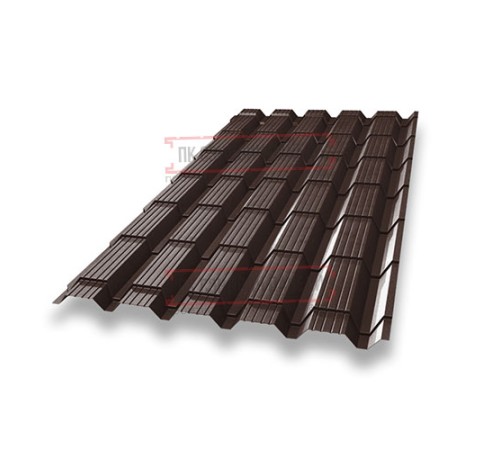 Металлочерепица Квадро профи RAL8017 Rooftop Matte-0,5