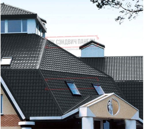 Металлочерепица Квадро профи RAL7016 Rooftop Matte-0,5
