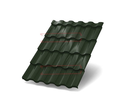 Металлочерепица Монтекристо-SL RAL6007 Viking E-0.5