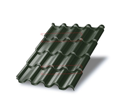 Металлочерепица Монтерроса-SL RAL6007 Viking E-0.5