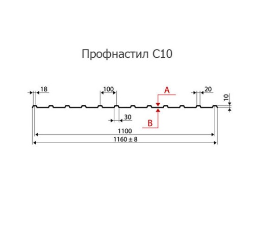 Профнастил нержавеющий С10 0.4 AISI 321